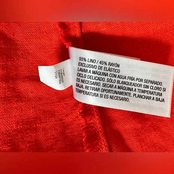 Universal Threads Linen Rayon Mix Orange Smocked Sundress Size L - Picture 7 of 10